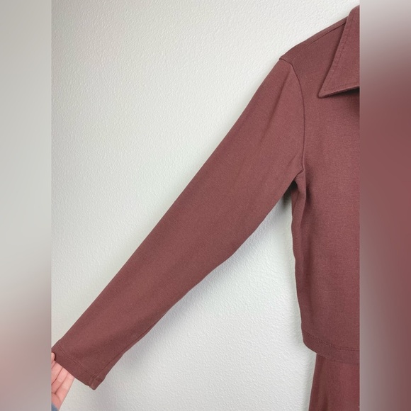 VTG Moda Int'l Women's Medium Chocolate Brown Dress Top Matching Set Knit Minima - Picture 2 of 15